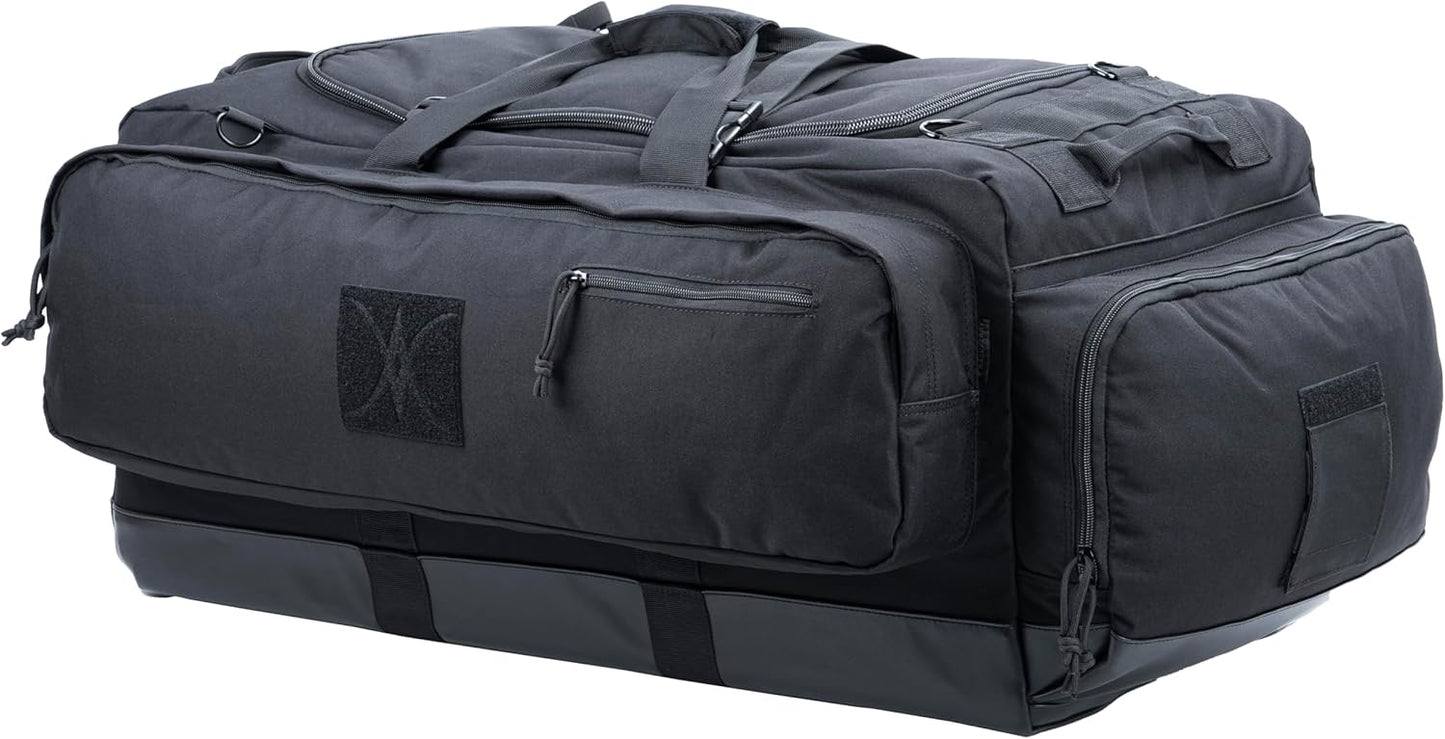 Large Duffle Bag Duffel Pack with Backpack Shoulder Straps and Shoes Compartment 105L for Sports Travel Hunting Camping.