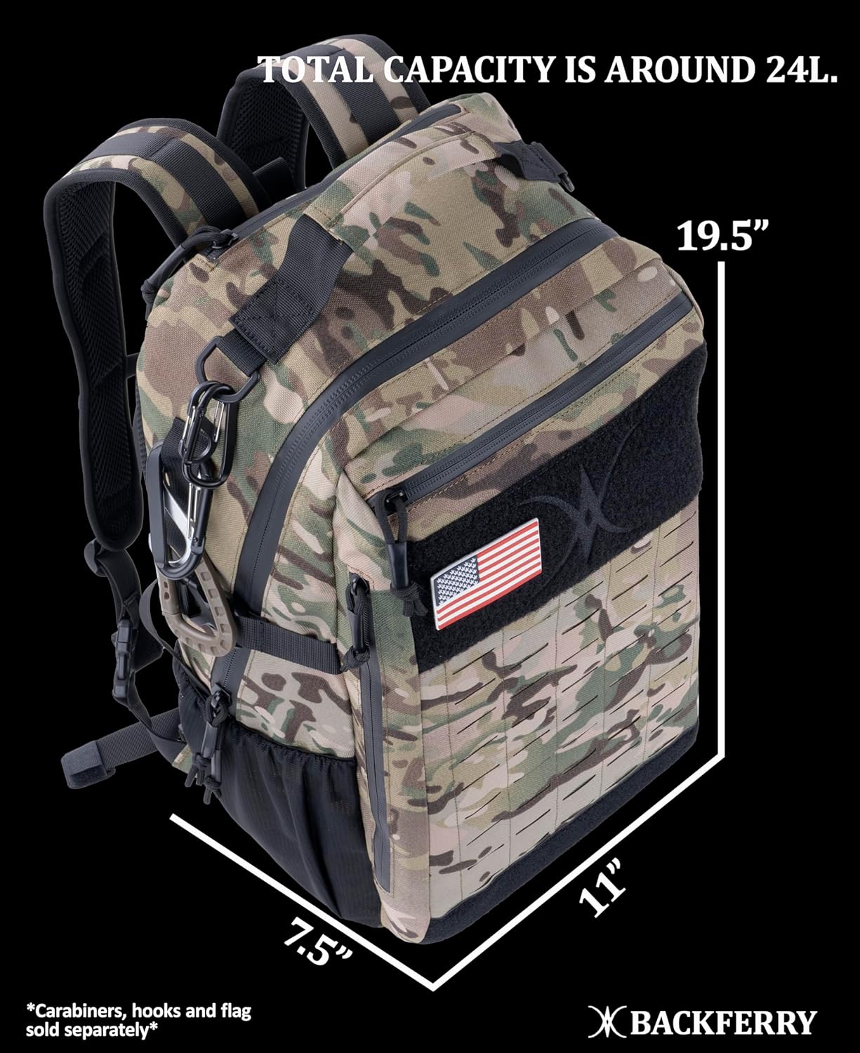 Urban Tactical Backpack Laser-Cut MOLLE Daypack Commuter Bag for EDC,Travel,Work,Hiking for Men Women