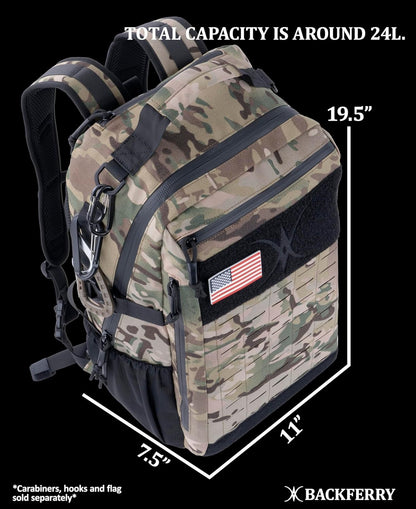 Urban Tactical Backpack Laser-Cut MOLLE Daypack Commuter Bag for EDC,Travel,Work,Hiking for Men Women