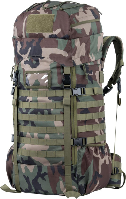 75L Tactical Backpack with Internal Frame, MOLLE, and Hydration System