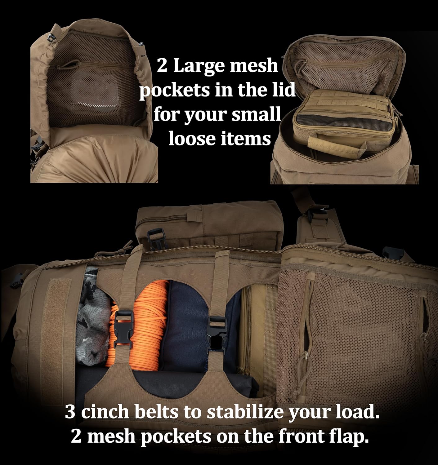 75L Tactical Backpack with Internal Frame, MOLLE, and Hydration System