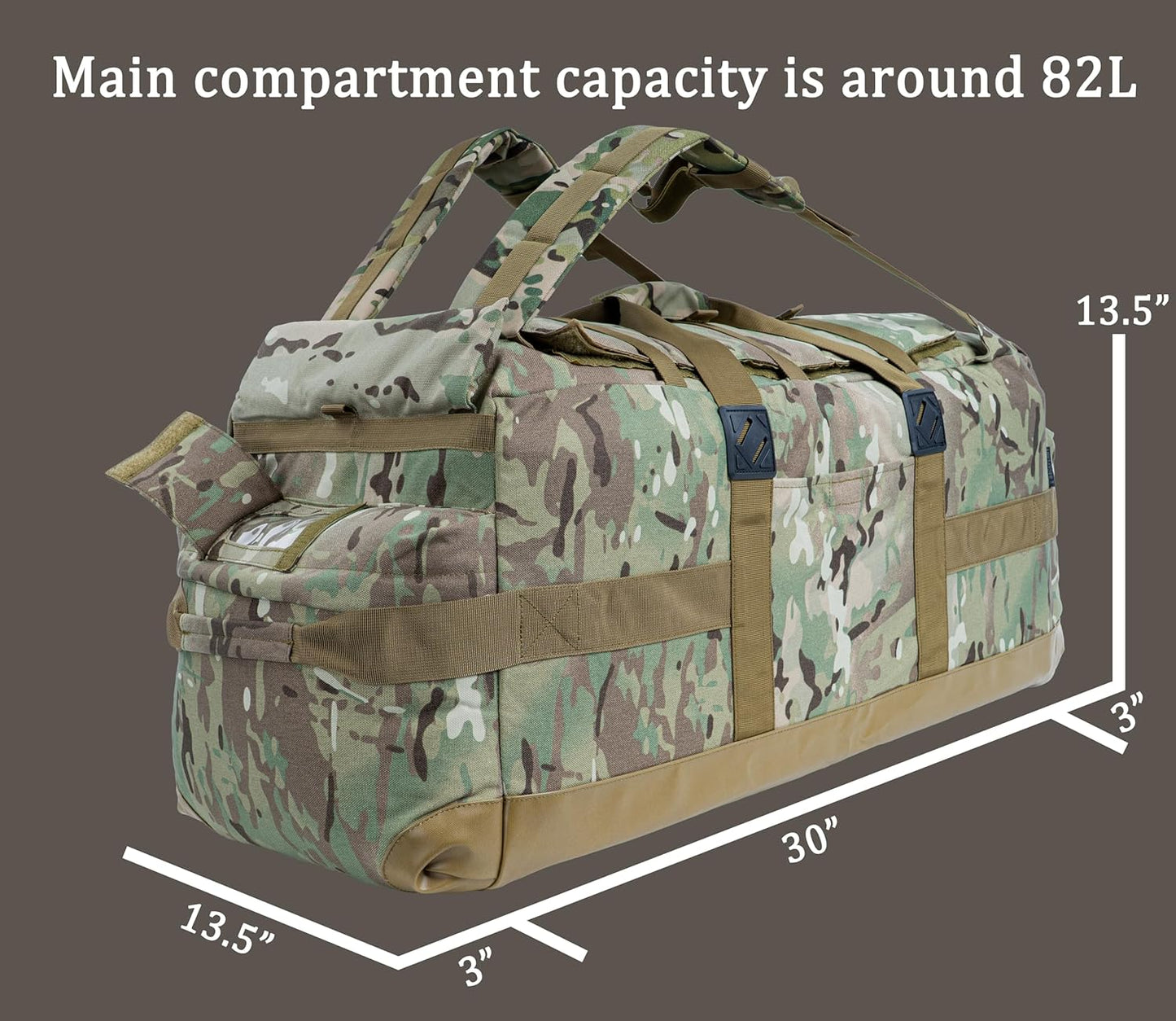 Large Military Duffle Bag Backpack Tactical Field Gear Equipment Duffel Bag Army Deployment Bag 85L