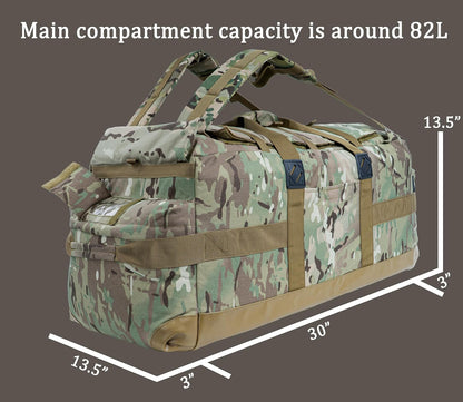 Large Military Duffle Bag Backpack Tactical Field Gear Equipment Duffel Bag Army Deployment Bag 85L